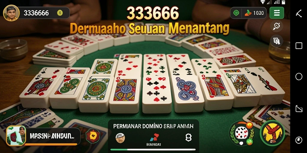 Tangkapan layar utama 333666 yang menunjukkan aksi dan gameplay Domino.