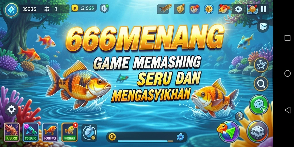 Tampilan gameplay seru dalam 666MENANG saat memancing.