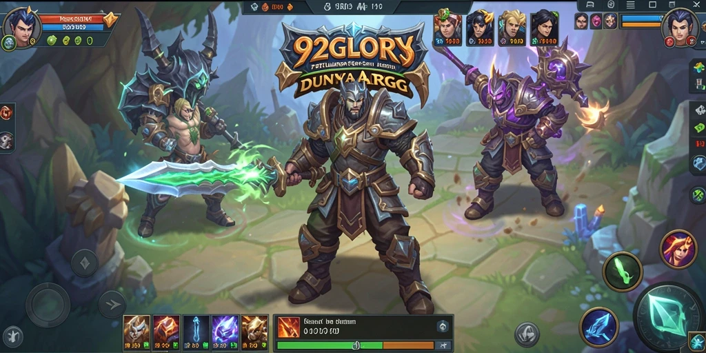 Tangkapan layar gameplay 92GLORY menampilkan pertarungan seru dan grafis menakjubkan.