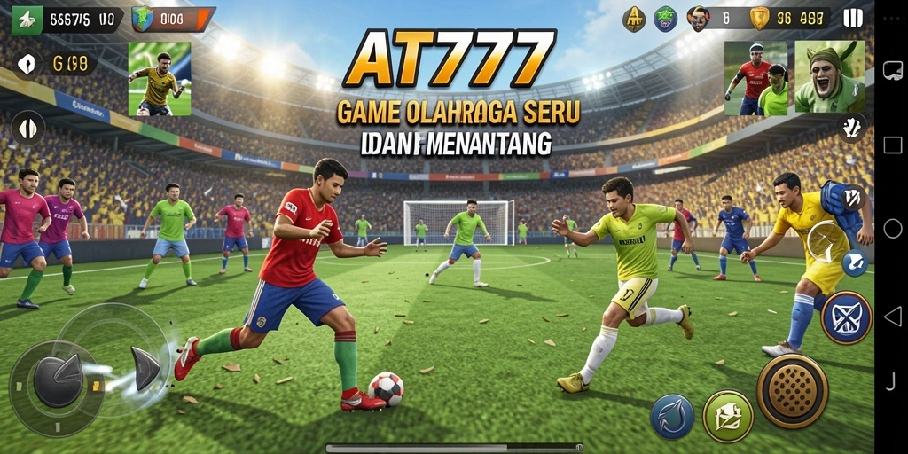 Screenshot utama AT777 menampilkan gameplay olahraga yang dinamis dan penuh aksi.