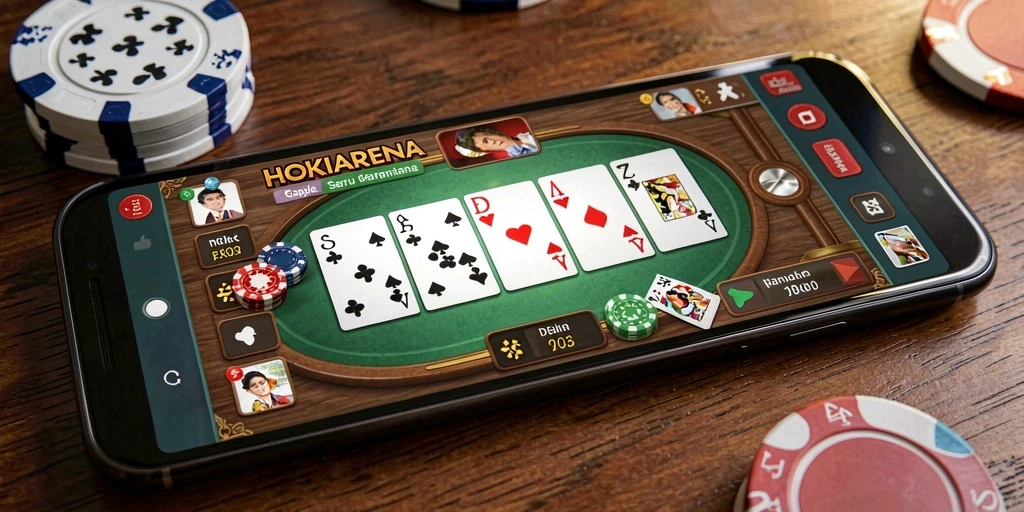 Tampilan gameplay menarik dari HOKIARENA dengan kartu Gaple.