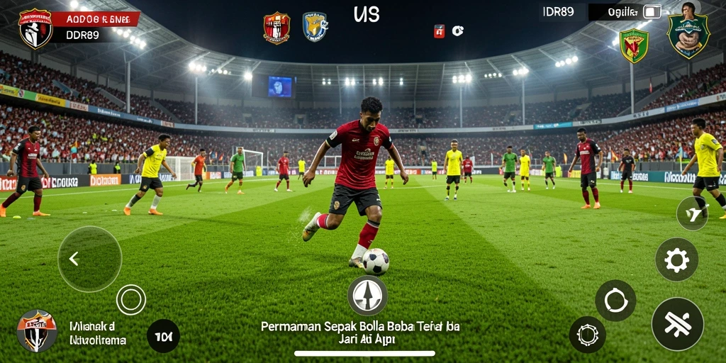 Screenshot gameplay IDR89 menampilkan pertandingan sepak bola yang mendebarkan.
