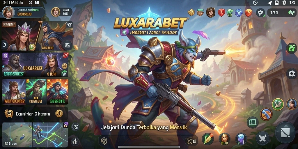 Tangkapan layar gameplay LUXARABET yang menggambarkan eksplorasi dunia terbuka.