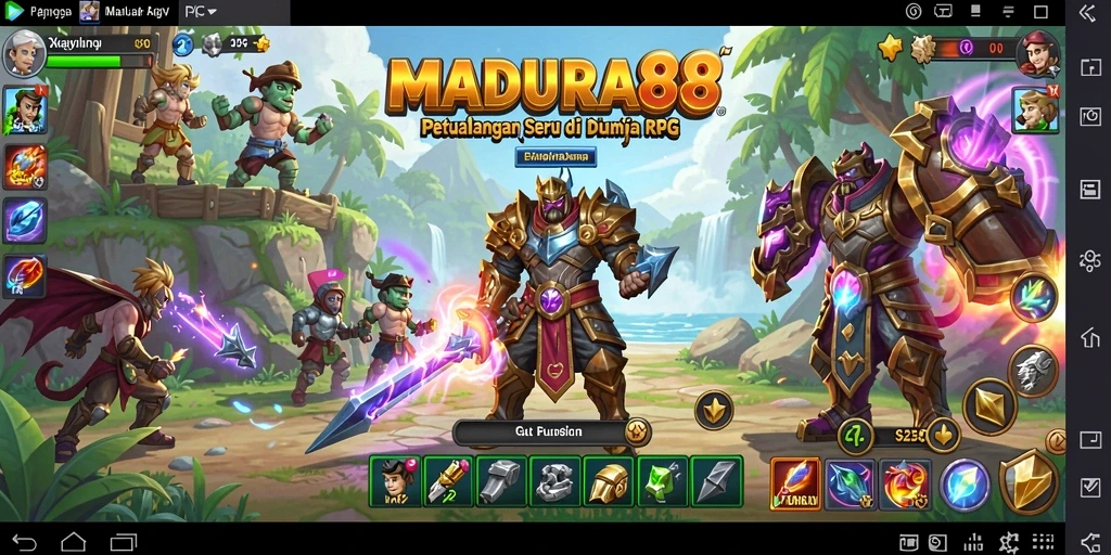 Screenshot gameplay MADURA88 menampilkan aksi seru dalam pertarungan RPG.