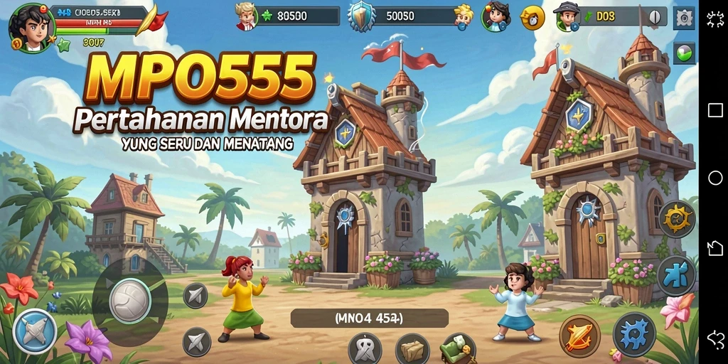 Tampilan gameplay seru MPO555 dalam mempertahankan menara.