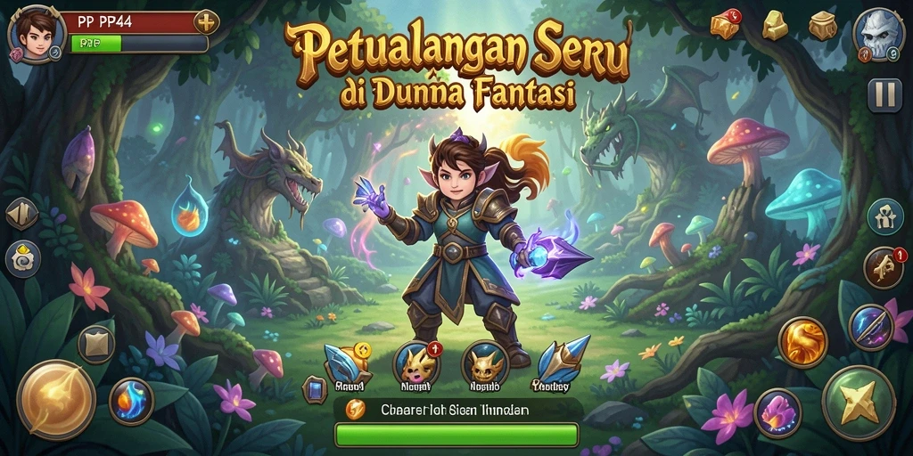 Screenshot gameplay PP444 menunjukkan aksi seru di dunia petualangan.