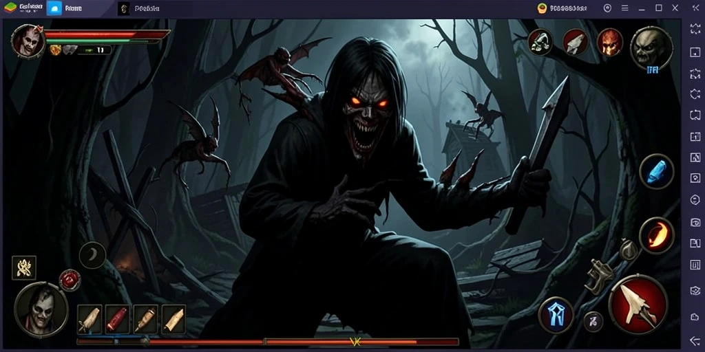 Screenshot gameplay PP88 menunjukkan suasana horor yang mencekam.