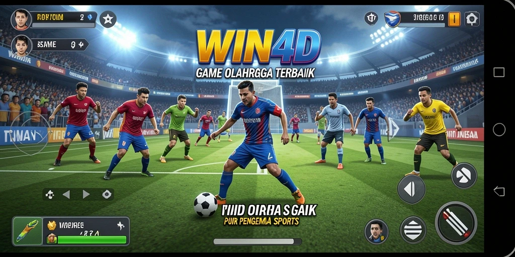 Screenshot gameplay WIN4D menampilkan aksi seru dalam pertandingan olahraga.