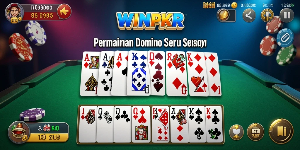 Tampilan gameplay seru dalam permainan Domino WINPKR.